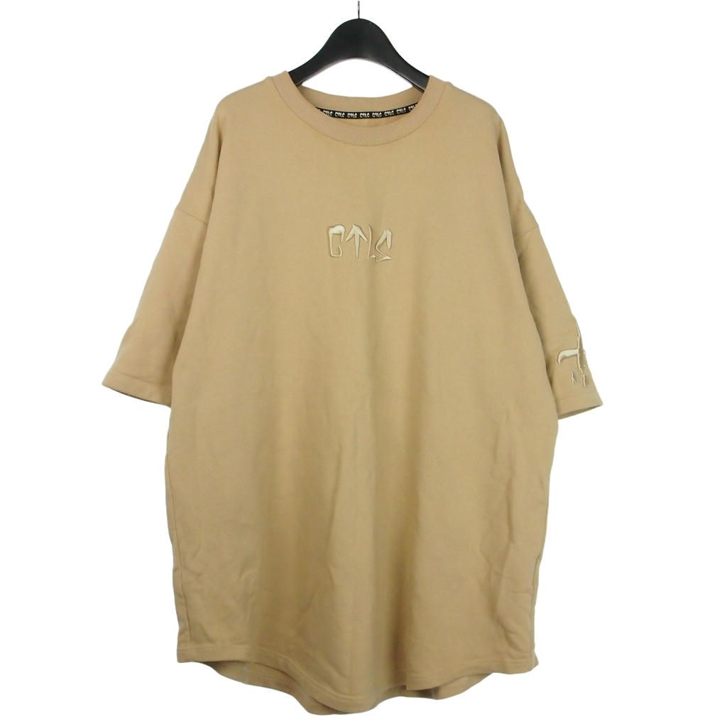 カタリスト CVTVLIST スウェット Tシャツ 半袖 オーバーサイズシルエット ロゴ刺繡 M ベージュ 2201050302