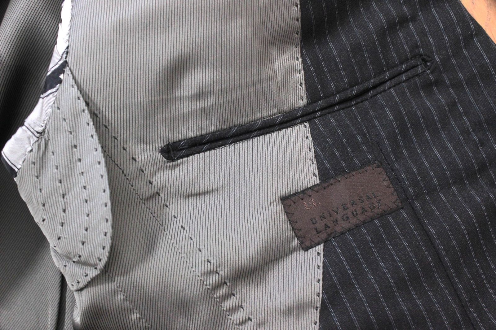 極美品】UNIVERSAL LANGUAGE × REDA スーツ 46 8Drop Y5 スリム体 M 黒