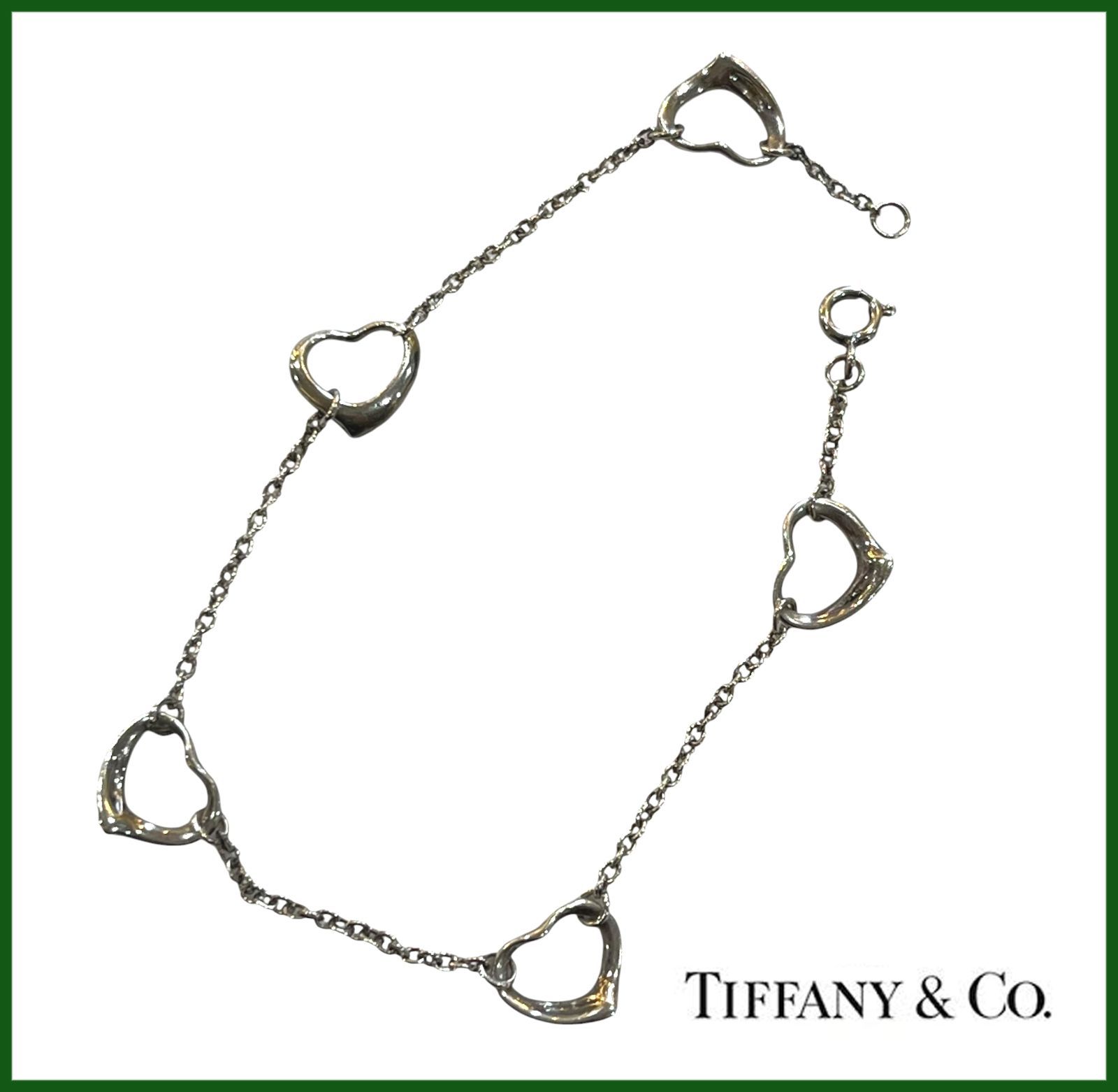 中古●TIFFANY＆Co/ティファニー●ブレスレット エルサペレッティ オープンハート 5P SV925 アクセサリー レディース シルバー