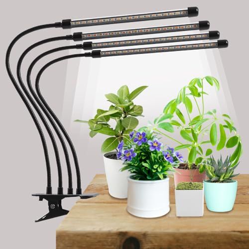 植物育成ライト led ブラック クリップ 植物用ライト 観葉植物 多肉植物 室内栽培 水槽 ライト 360度アーム 調光/切り替え/タイマー 日本語取扱説明書 植物栽培用led 育成ライト (4灯)as f67a0d24