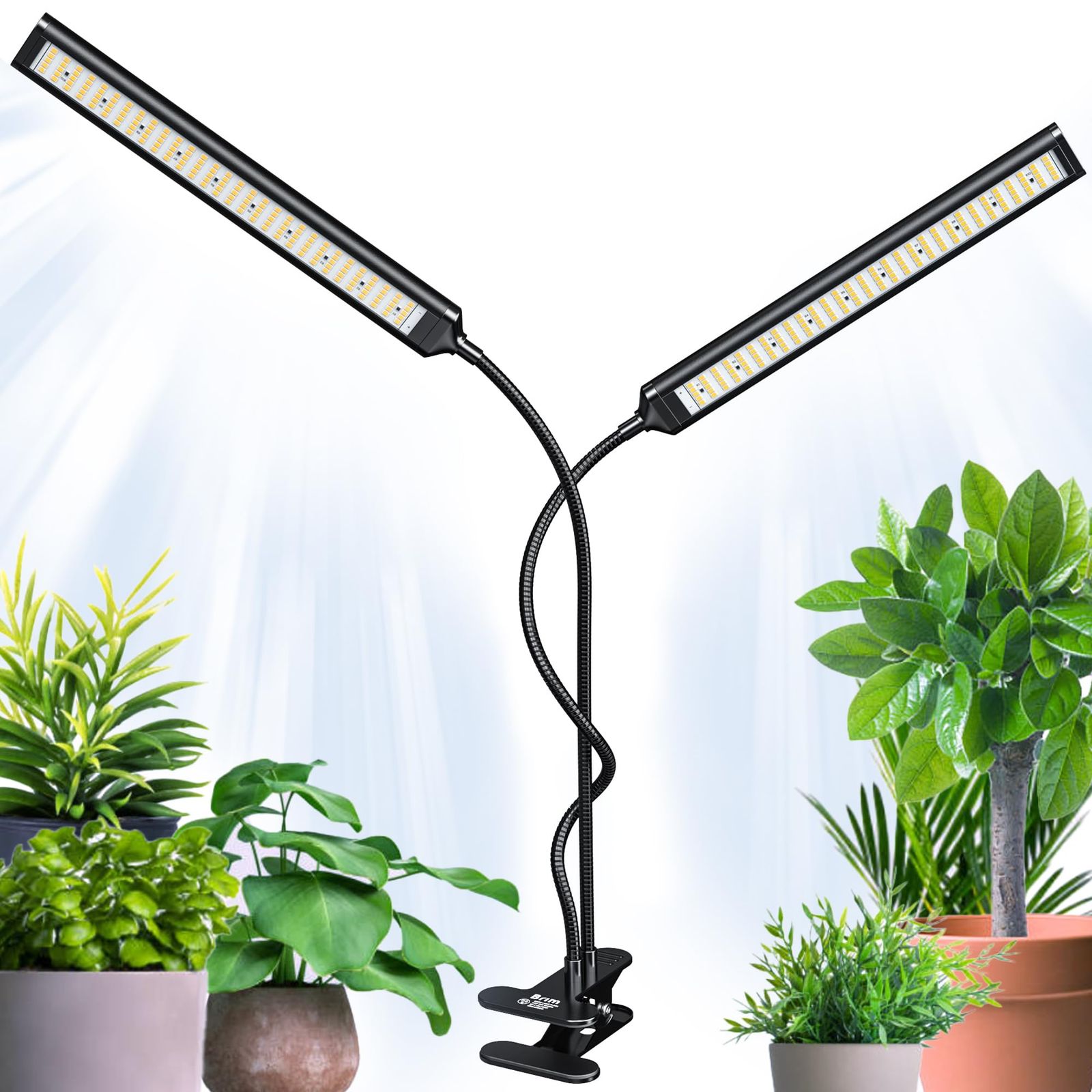 【公式】BRIM(ブリム) FLORA 植物育成ライト LED 【国内ブランド】調光 タイマー フルスペクトル 19W 4000K-4500K (2ヘッド, BK 白色系)as 3ab4c571
