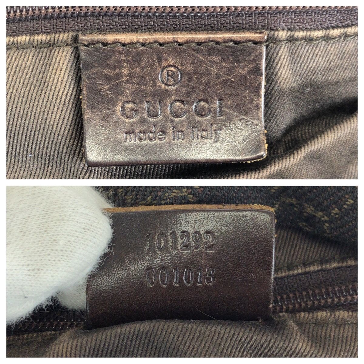 GUCCI グッチ ダークブラウン ゴールド金具 GGキャンバス/レザー