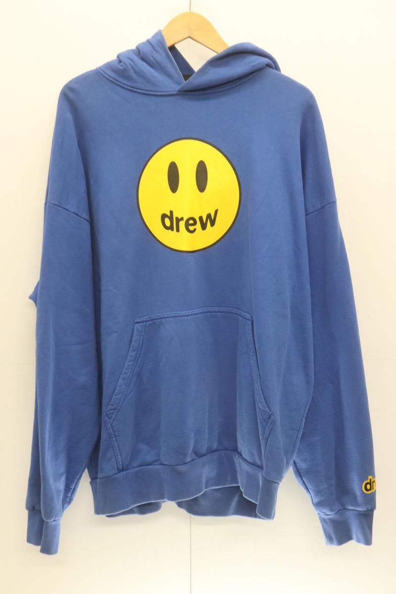 【中古】 drew house メンズパーカー L Smile Face Pullover Hoodie drew house L 青 ブルー プリント