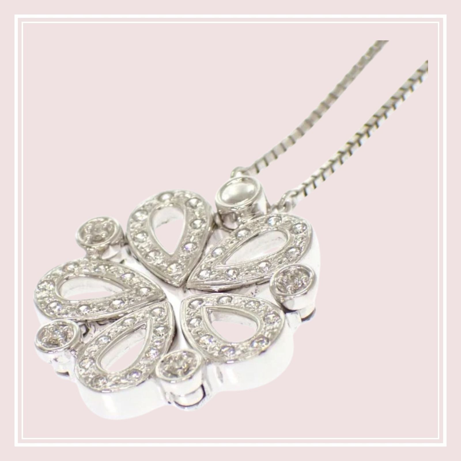 タサキ TASAKI ダイヤモンド マグネット ネックレス 18金 K18 ホワイト 