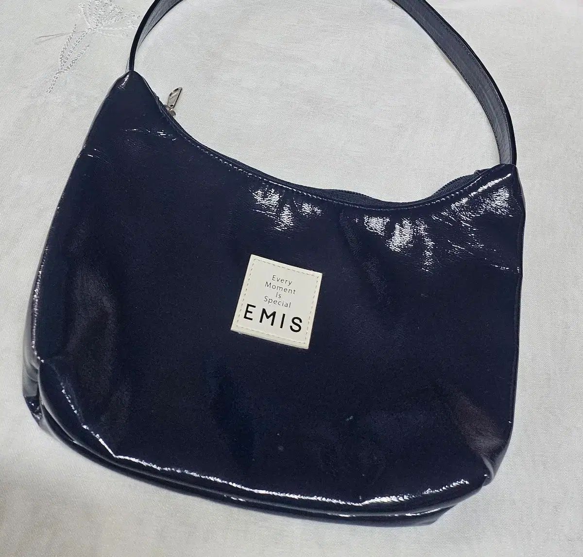 EMIS エミス エナメル HOBO BAG ネイビー レア ショルダーバッグ バッグ ハンドバッグ