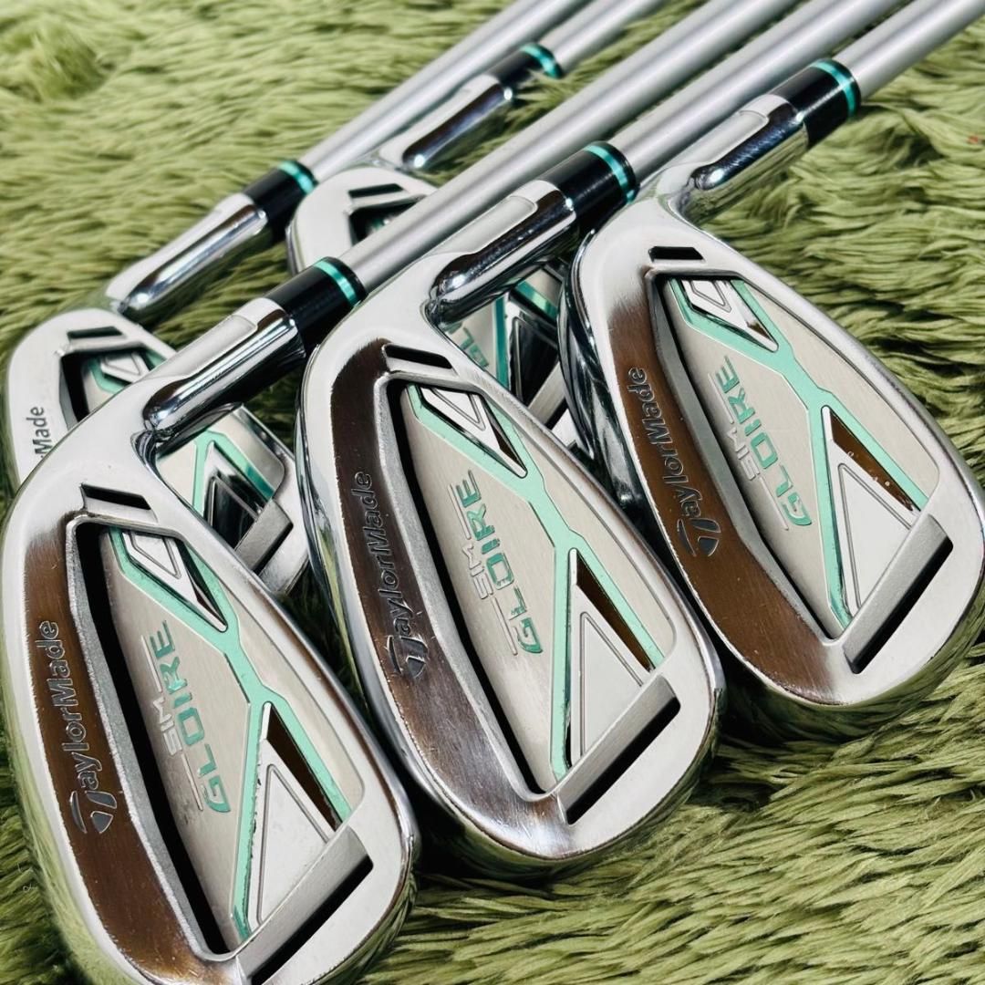 【中古】テーラーメイド シムグローレ アイアン5本セット レディースゴルフ TaylorMade SIM GLOIRE AIRSPEEDER エアスピーダー カーボンシャフト 右利き 女性 flex A