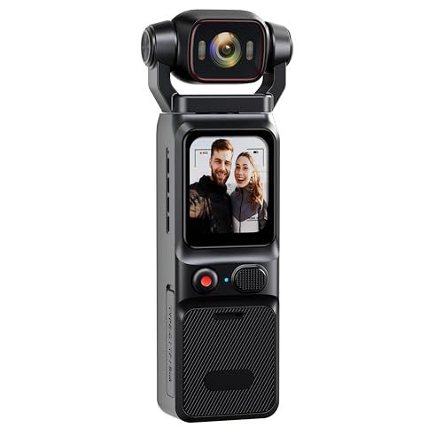 ☆新品☆ELEPRO 4K アクションカメラ ボディカメラ ポケットサイズ 180°回転レンズ ジャイロ手ブレ補正 1.69インチタッチ画面 3000mAh 5時間録画 WiFi タイムラプス Vlog スポーツ 業務用 日本語対応 初心者 55c9fd7d