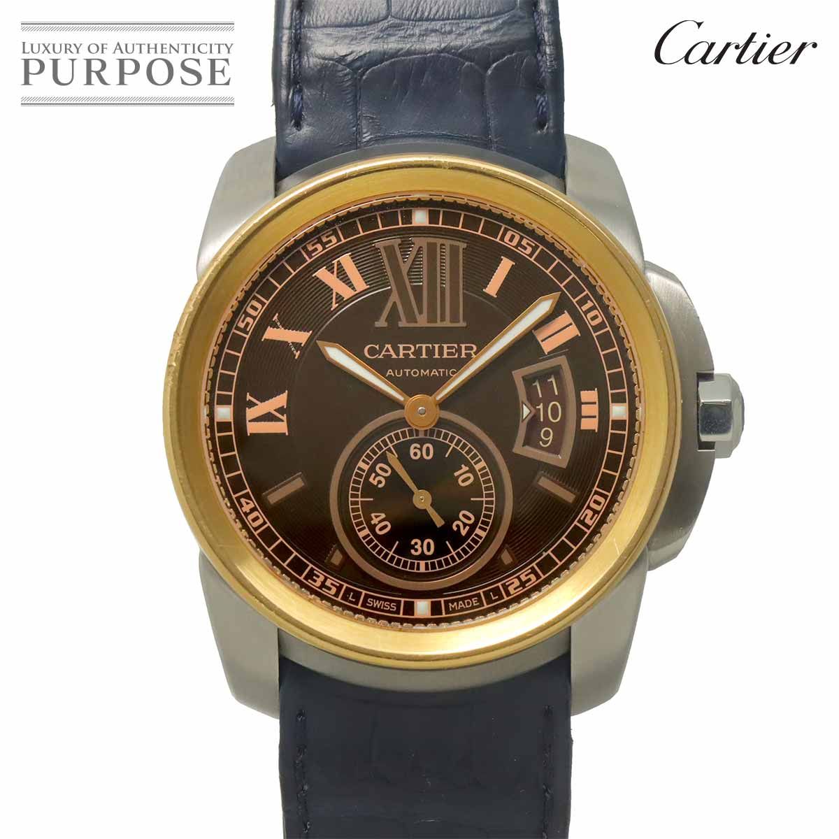 カルティエ Cartier カリブル ドゥ カルティエ コンビ W7100051 メンズ 腕時計 ブラウン PG 自動巻き Calibre de Cartier 90327940
