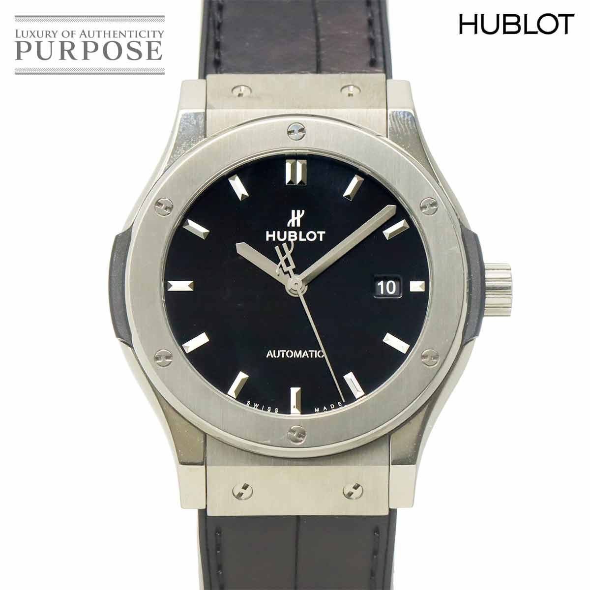 ウブロ HUBLOT クラシックフュージョン チタニウム 542 NX 1270 LR デイト メンズ 腕時計 ブラック 自動巻き Classic fusion 90327942