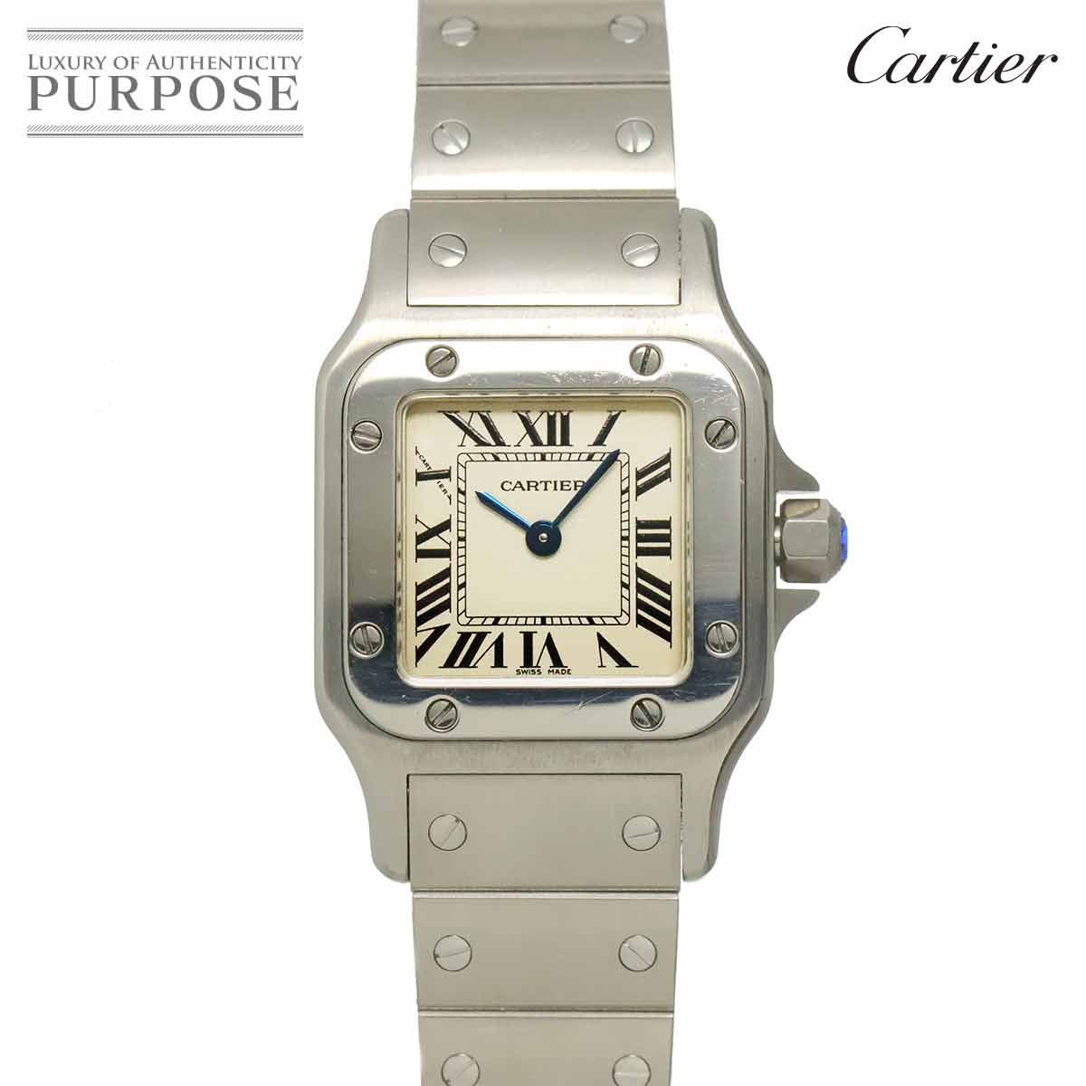 カルティエ Cartier サントスガルベSM W20056D6 レディース 腕時計 アイボリー クォーツ ウォッチ Santos Galbee 90327952