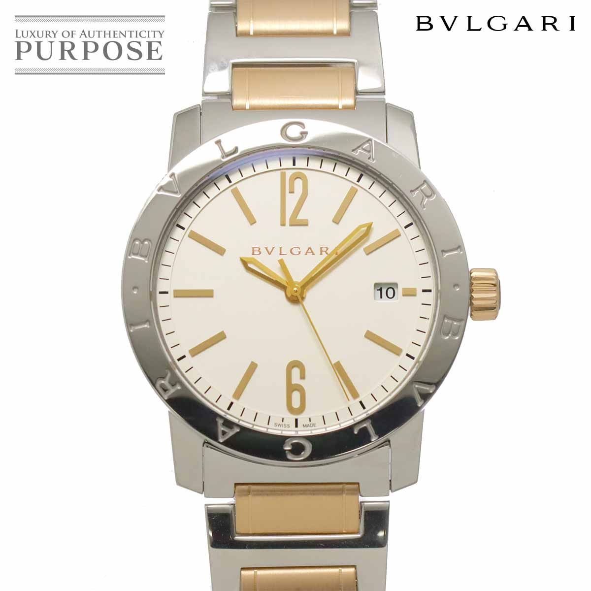 ブルガリ BVLGARI ブルガリブルガリ コンビ BB39S メンズ 腕時計 デイト シルバー PG ピンクゴールド 自動巻き BVLGARIBVLGARI 90328083