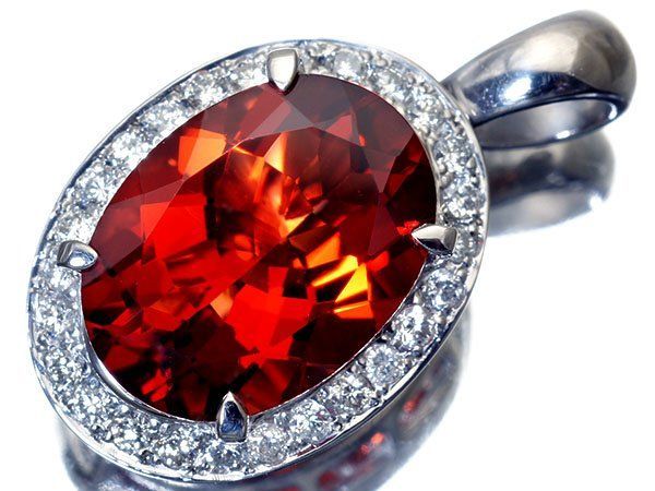 【ジュエリー極】鑑付 超希少宝石！大粒極上天然アンデシン6.164ct＆良質ダイヤ0.47ct 超高級K18WGヘッド h8545ivm【送料無料】