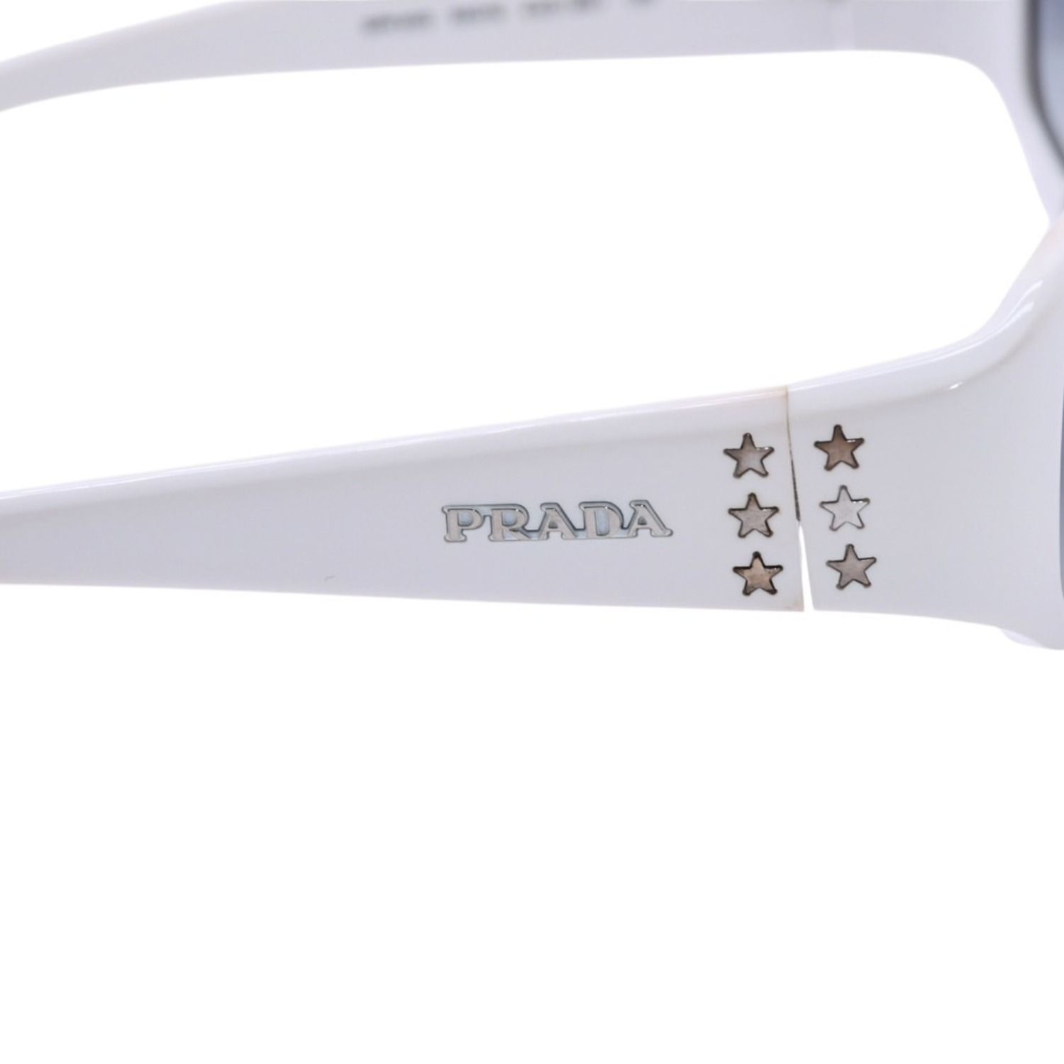 PRADA プラダ ホワイト サングラス シルバー金具 スター SPR20G 55