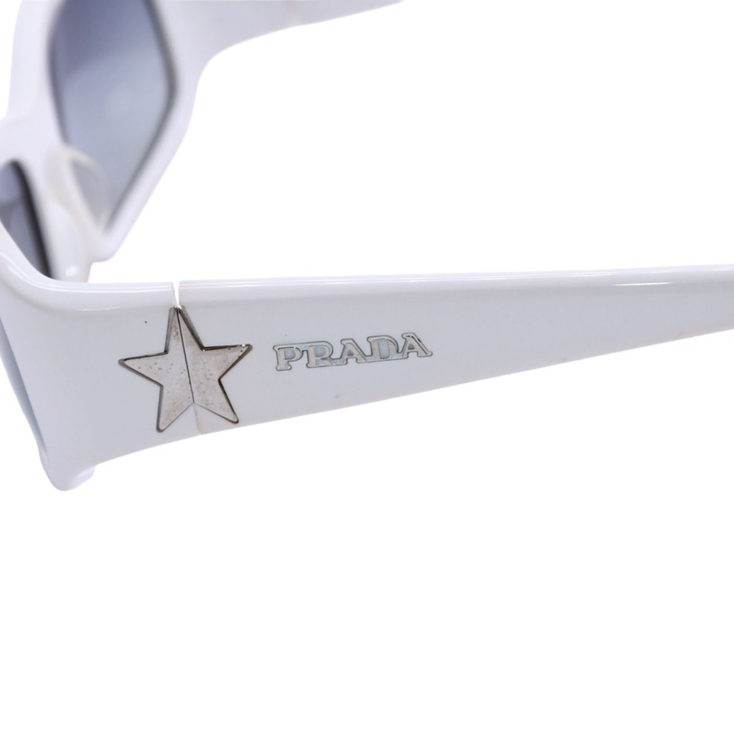 PRADA プラダ ホワイト サングラス シルバー金具 スター SPR20G 55