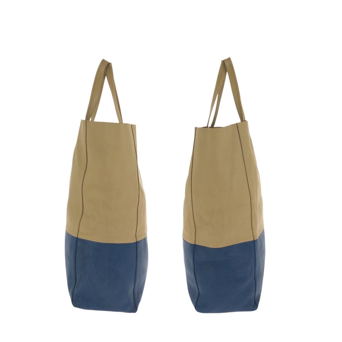 CELINE セリーヌ ホリゾンタル カバ バイカラー ベージュ ブルー 