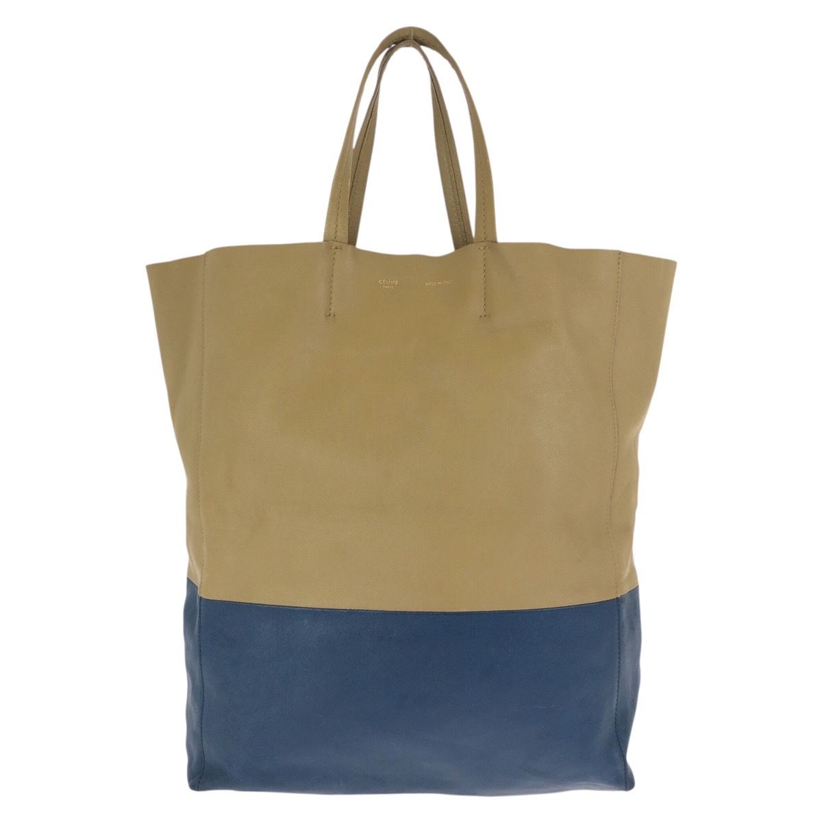 CELINE セリーヌ ホリゾンタル カバ バイカラー ベージュ ブルー 
