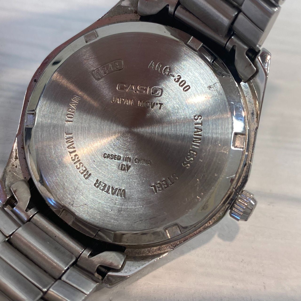 塩】稼働品 CASIO ARGENT ARG-300 Chronograph クォーツ 腕時計 カシオ 