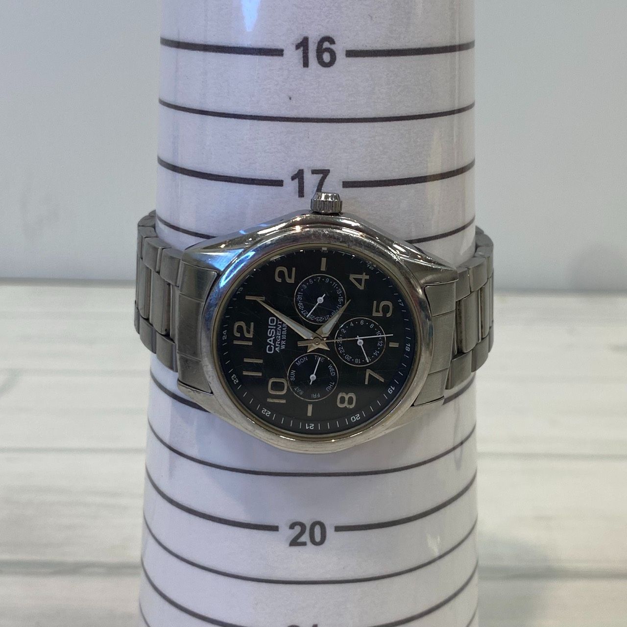 塩】稼働品 CASIO ARGENT ARG-300 Chronograph クォーツ 腕時計 カシオ 