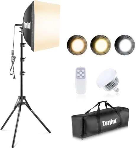 【新品】【最新撮影用ライト】UBeesize LEDライト三色 ソフトボックス 撮影機材キット 180cm自由調整可能 40cmx40cm LEDライト 3000K?7500K 撮影 照明 85W E26ソケット 16in プロフェッショナル 0b41a36e