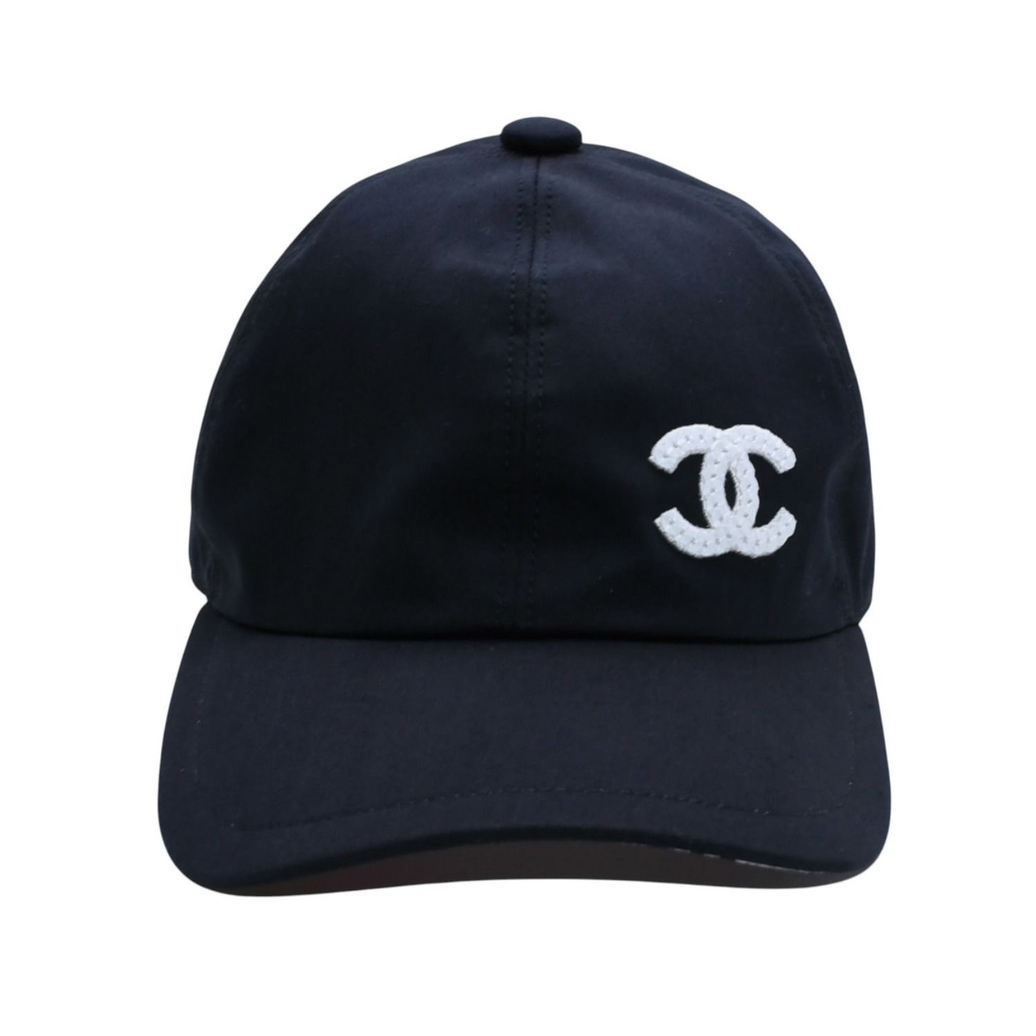 新品未使用 CHANEL シャネル ベースボールキャップ AA9698 フリーサイズ ココマーク ブラック コットン 総柄 中古 4a002901
