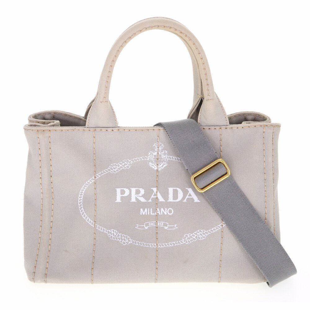 【中古】PRADA プラダ カナパ2WAYトートバッグ レディース メンズ バッグ ホワイト ブランド