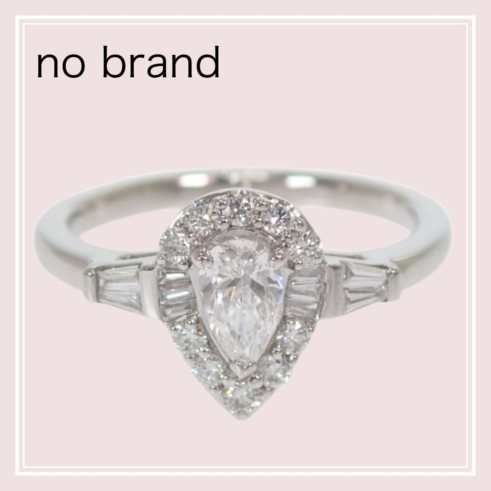 【no brand】ノーブランド no brand デザインジュエリー ペアシェイプ リング 12.5号 Pt950 プラチナ950 ダイヤモンド 0.31ct VS1 ダイヤモンド 0.23ct 付属品 GIA鑑定書 誕生日 記念日 プレゼント ゴージャス