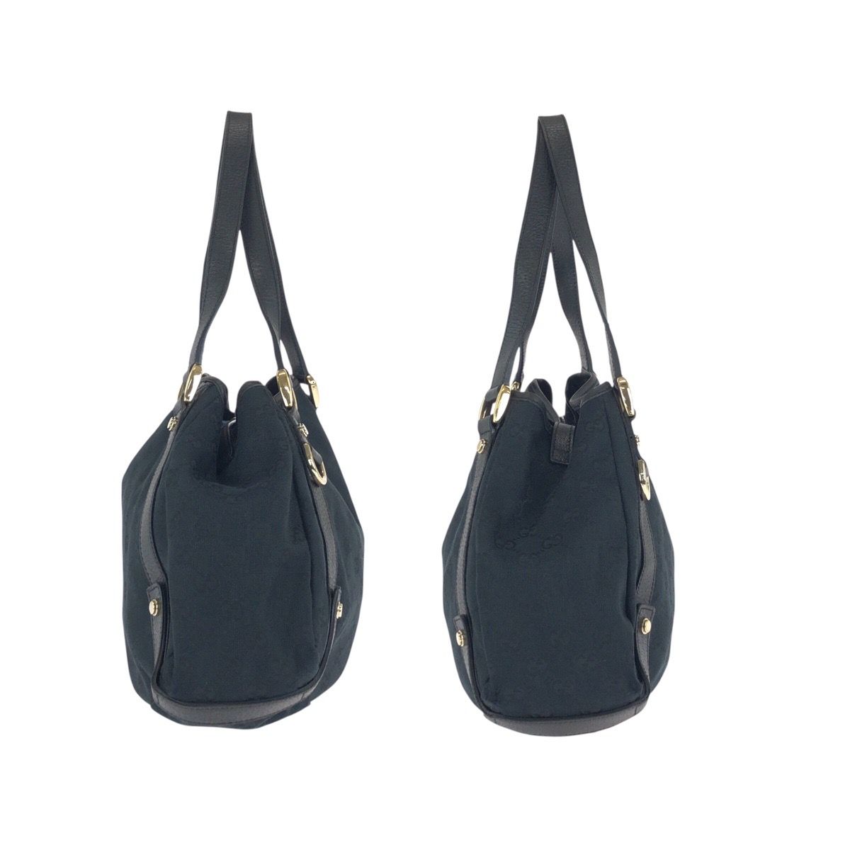 GUCCI グッチ アビー ブラック 黒 ゴールド金具 GGキャンバス/レザー 