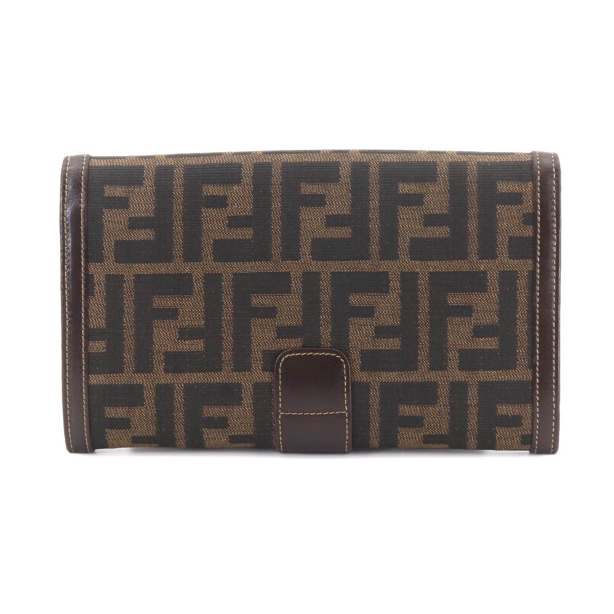 美品 フェンディ FENDI フェンディ ズッカ柄 二つ折り 長財布