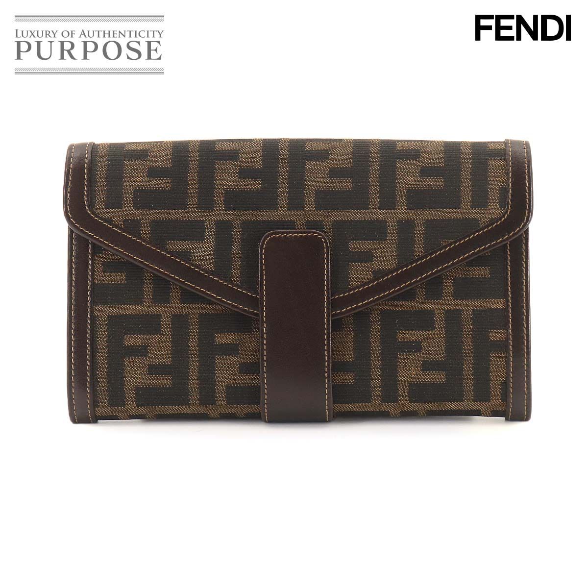 美品 フェンディ FENDI フェンディ ズッカ柄 二つ折り 長財布