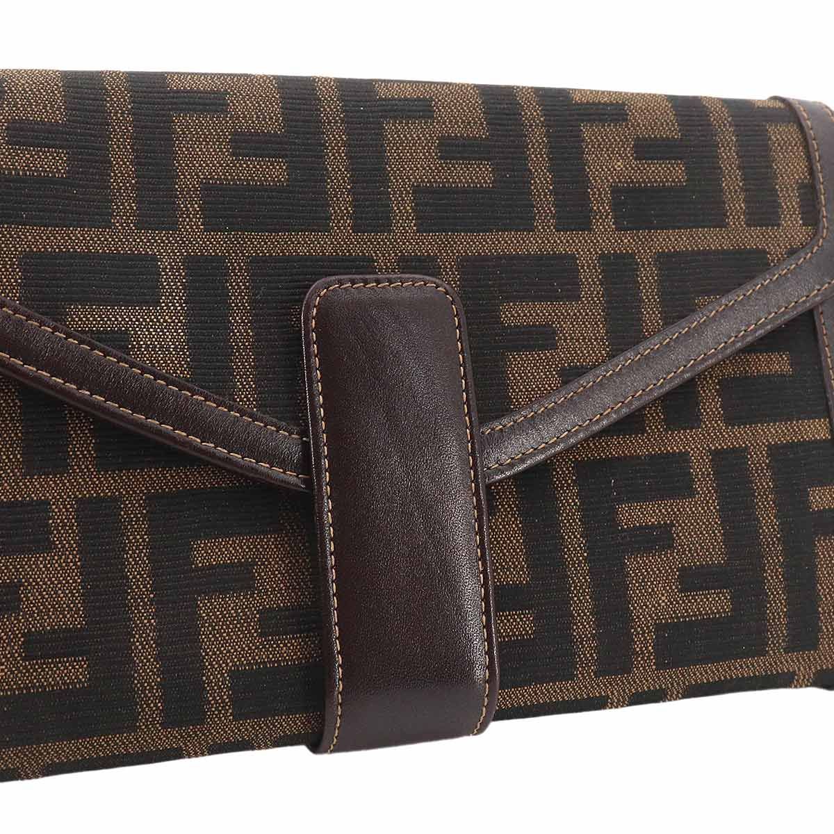 美品 フェンディ FENDI フェンディ ズッカ柄 二つ折り 長財布 