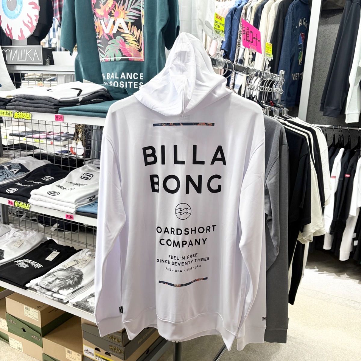 XLあり‼️BILLABONG ビラボン⚫︎長袖 UV ラッシュガード ジップアップ パーカー ブラック ホワイト グレー M L XL