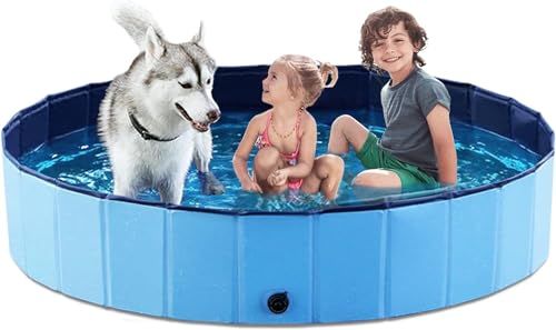 Jasonwell プール 折りたたみ 子供用 ペット用 プラスチック ペットプール 庭プール 小型 犬用プール バスタブ 頑丈設計 安心安全な 水遊び スイミング 空気入れ不要 屋内用 お庭用 ビーチ用 屋外用 排水簡単 収納式 (XXL) 61bc18b1