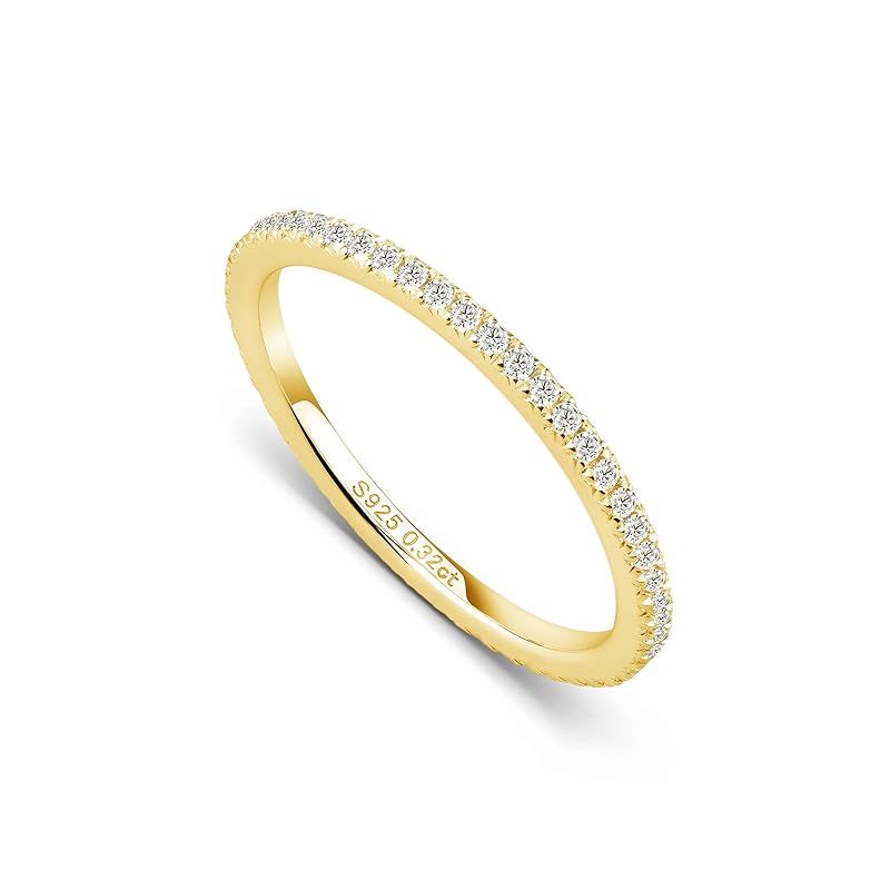 [TAKEDA JEWELRY] ブリリアント ラボグロウンダイヤ フルエタニティリング 0.29~0.32ct S925シルバー 天然ダイヤと同等成分 同等の輝き サステナブルジュエリー 重ね付け可 (イエローゴールド, 14)