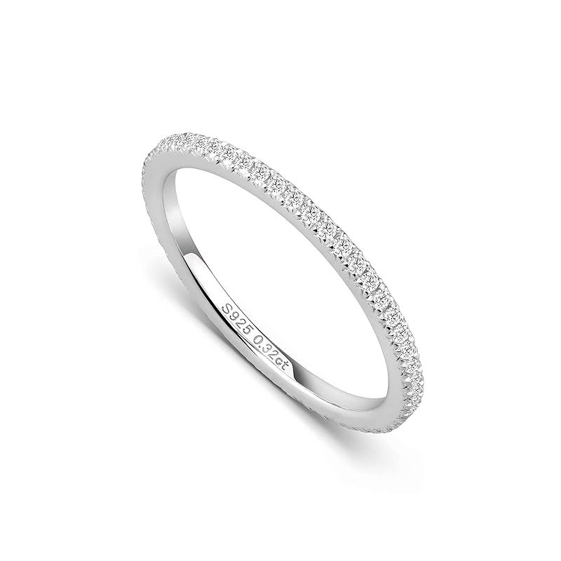 [TAKEDA JEWELRY] ブリリアント ラボグロウンダイヤ フルエタニティリング 0.29~0.32ct S925シルバー 天然ダイヤと同等成分 同等の輝き サステナブルジュエリー 重ね付け可 (シルバー, 14)
