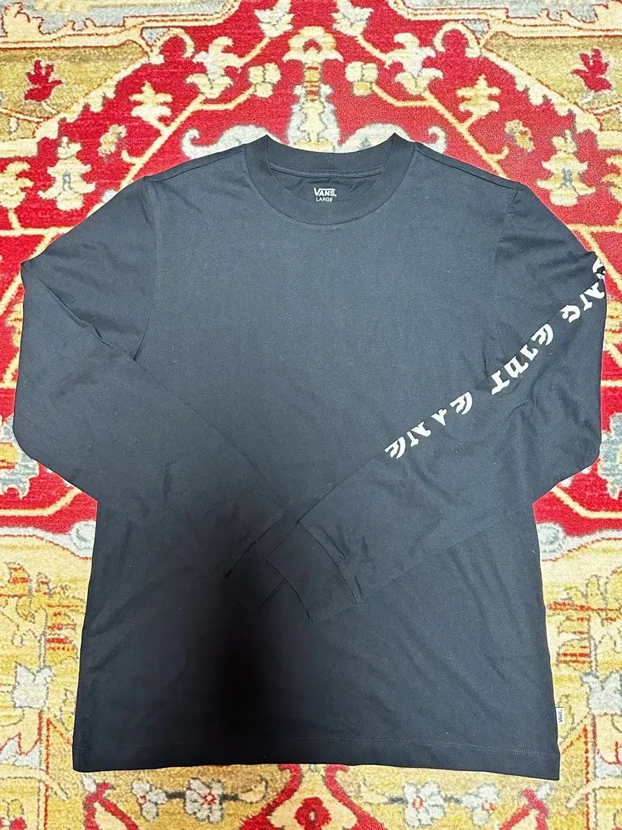 VANS ヴァンズ アームロゴ 長袖Tシャツ ブラック L