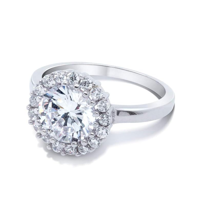 [Gift from New York] 指輪 レディース リング 1.25ct ヘイロー プラチナ 加工 シルバー925 婚約指輪 エンゲージリング 結婚指輪 プレゼント 女性