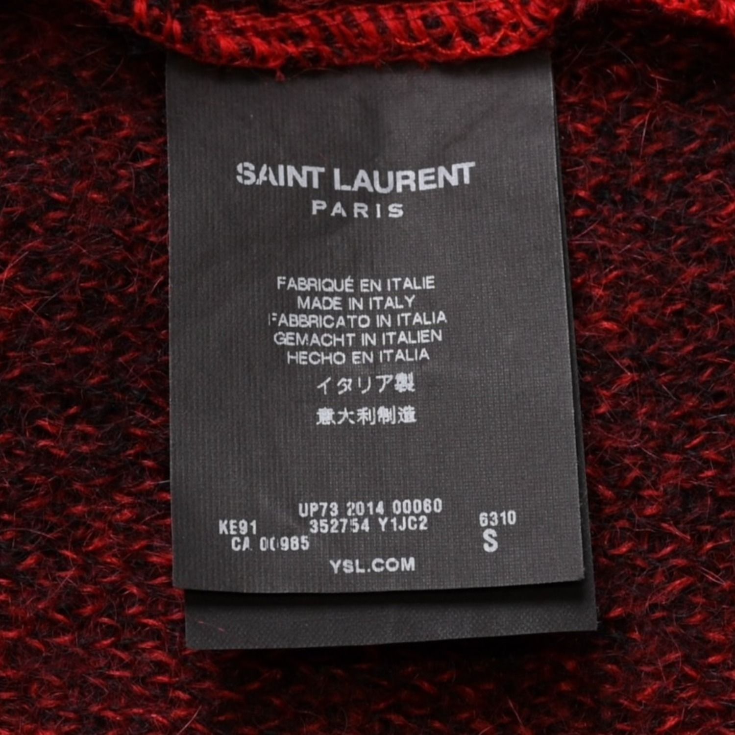 SAINT LAURENT PARIS サンローラン パリ モヘアニット レッド ブラック