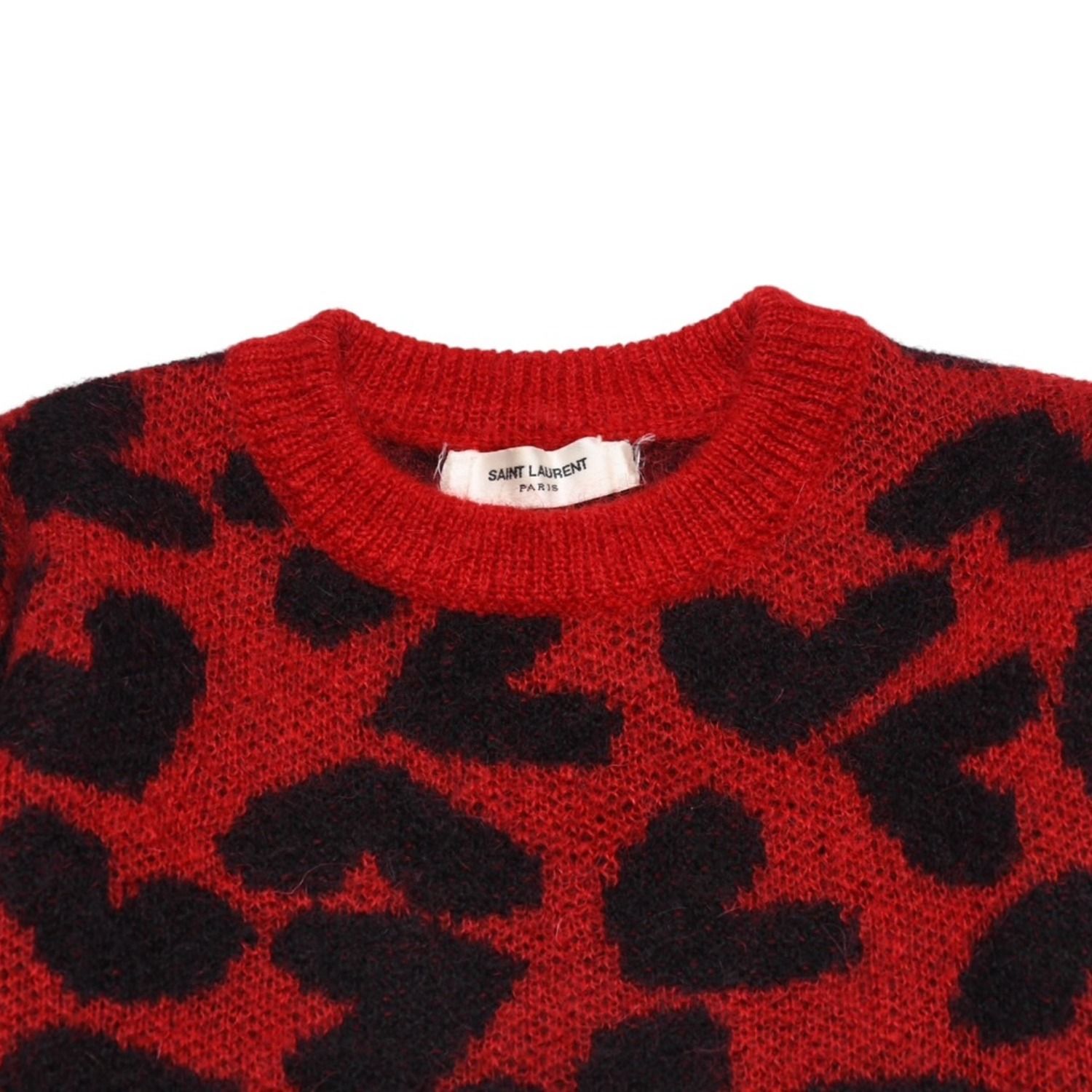 SAINT LAURENT PARIS サンローラン パリ モヘアニット レッド ブラック