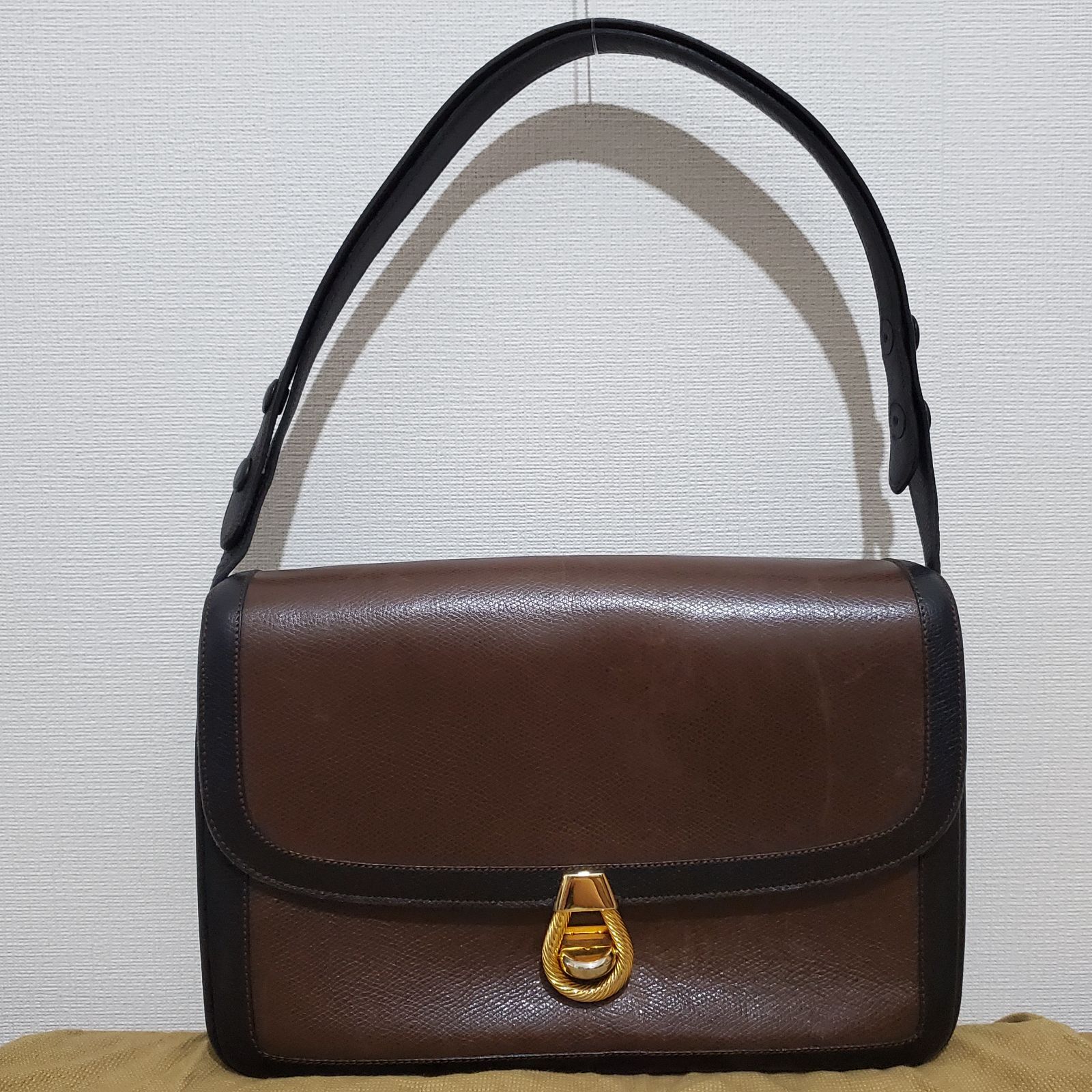MORABITO モラビト 2way レザー ショルダーバッグ ブラウン×ブラック 