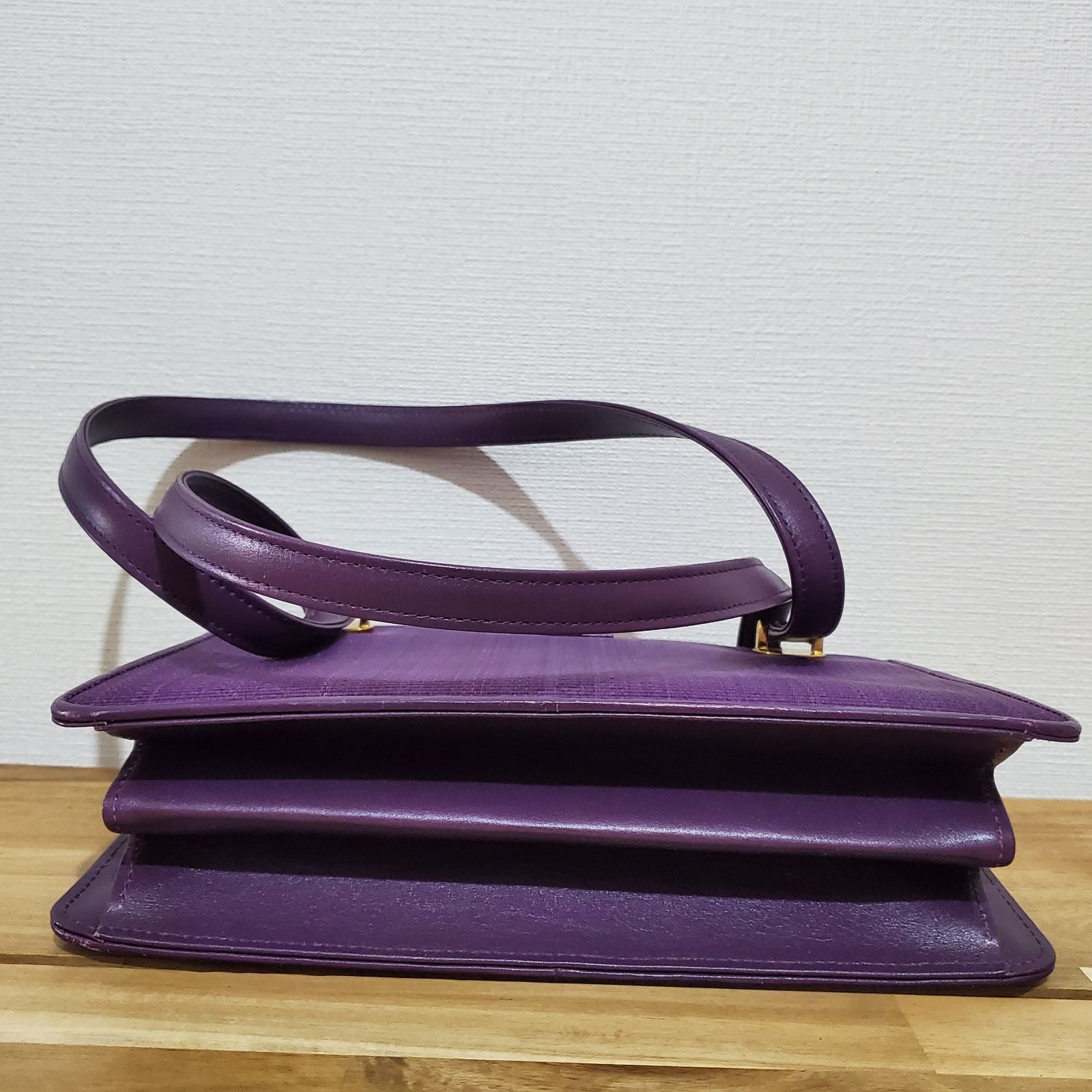 未使用級 コンテス ハンドバッグ ホースヘアー ダークパープル 最高級 