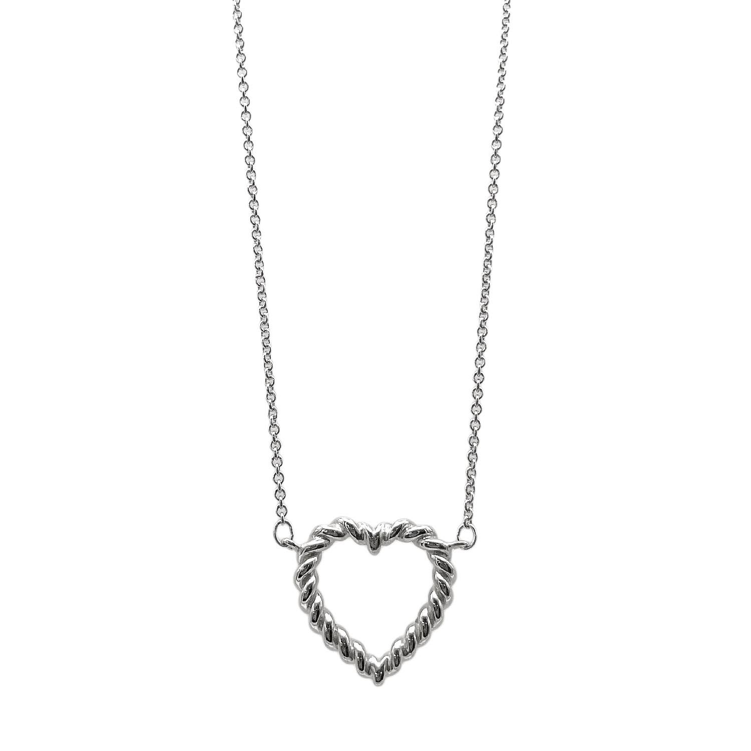 TIFFANY&Co. ティファニー ツイストハート ネックレス ペンダント ねじねじ SV925 シルバー 新品仕上済 レディース 【中古】