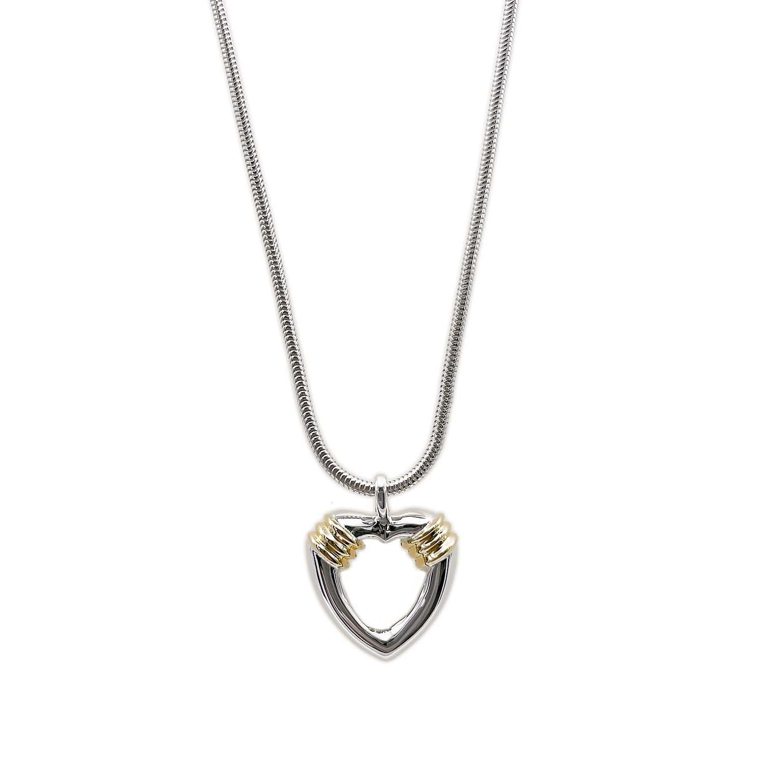 TIFFANY&Co. ティファニー ハート コイル スネークチェーン コンビ ネックレス ペンダント ヴィンテージ SV925 シルバー 新品仕上済 レディース 【中古】