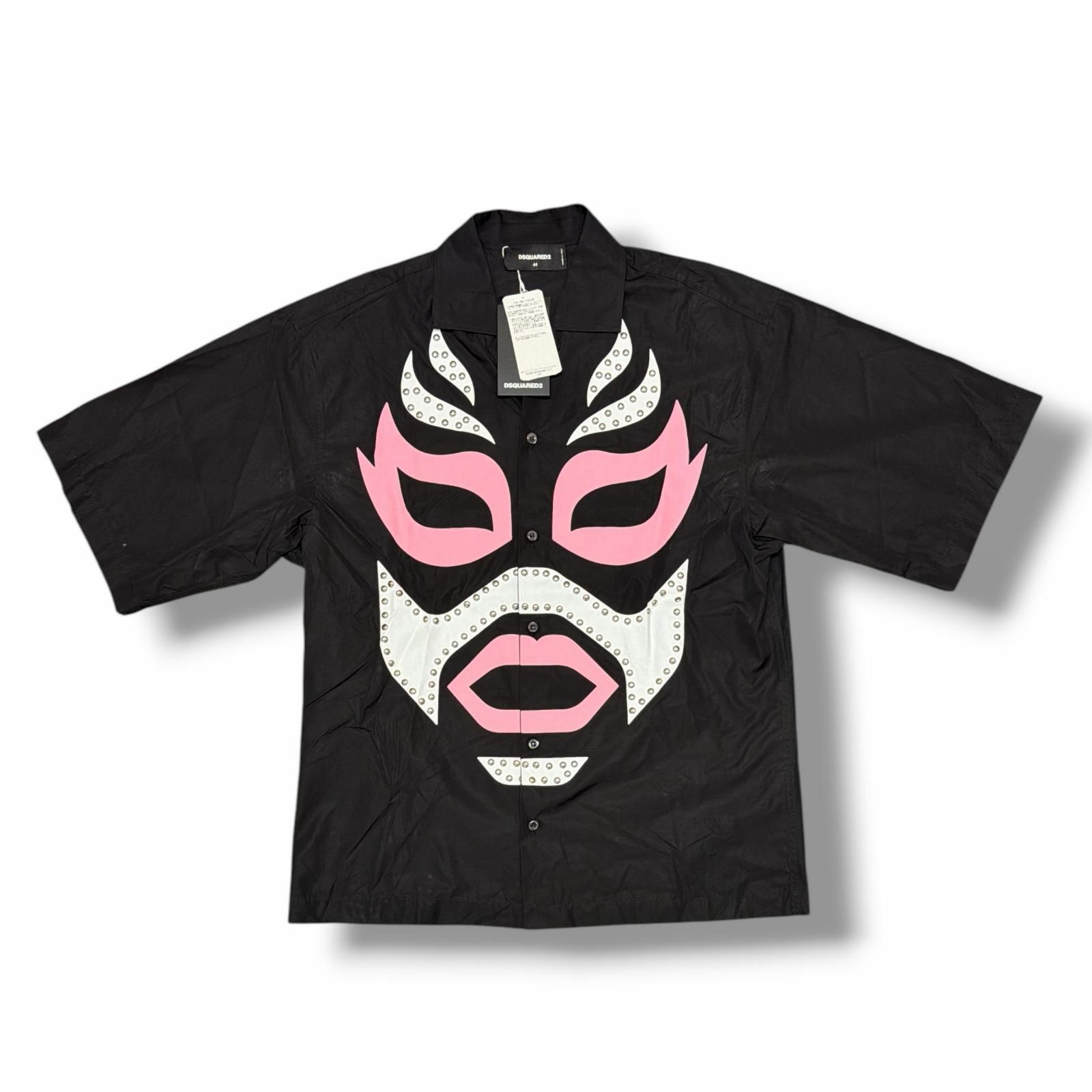 未使用 DSQUARED2 Studded Mask Shirt スタッズマスクシャツ 半袖