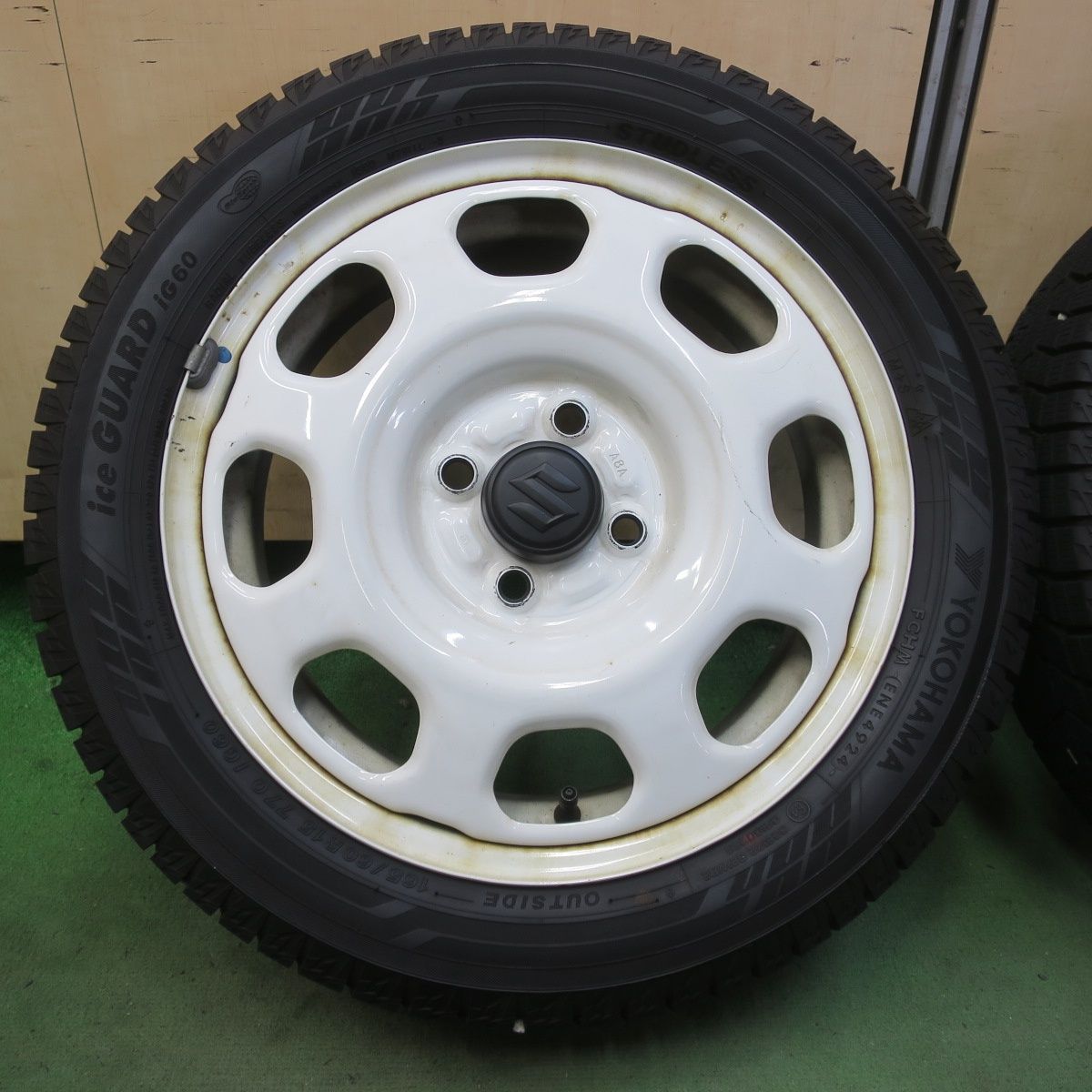 バリ溝！24年！9.5分以上☆スズキ ハスラー 純正 スチール 165/60R15