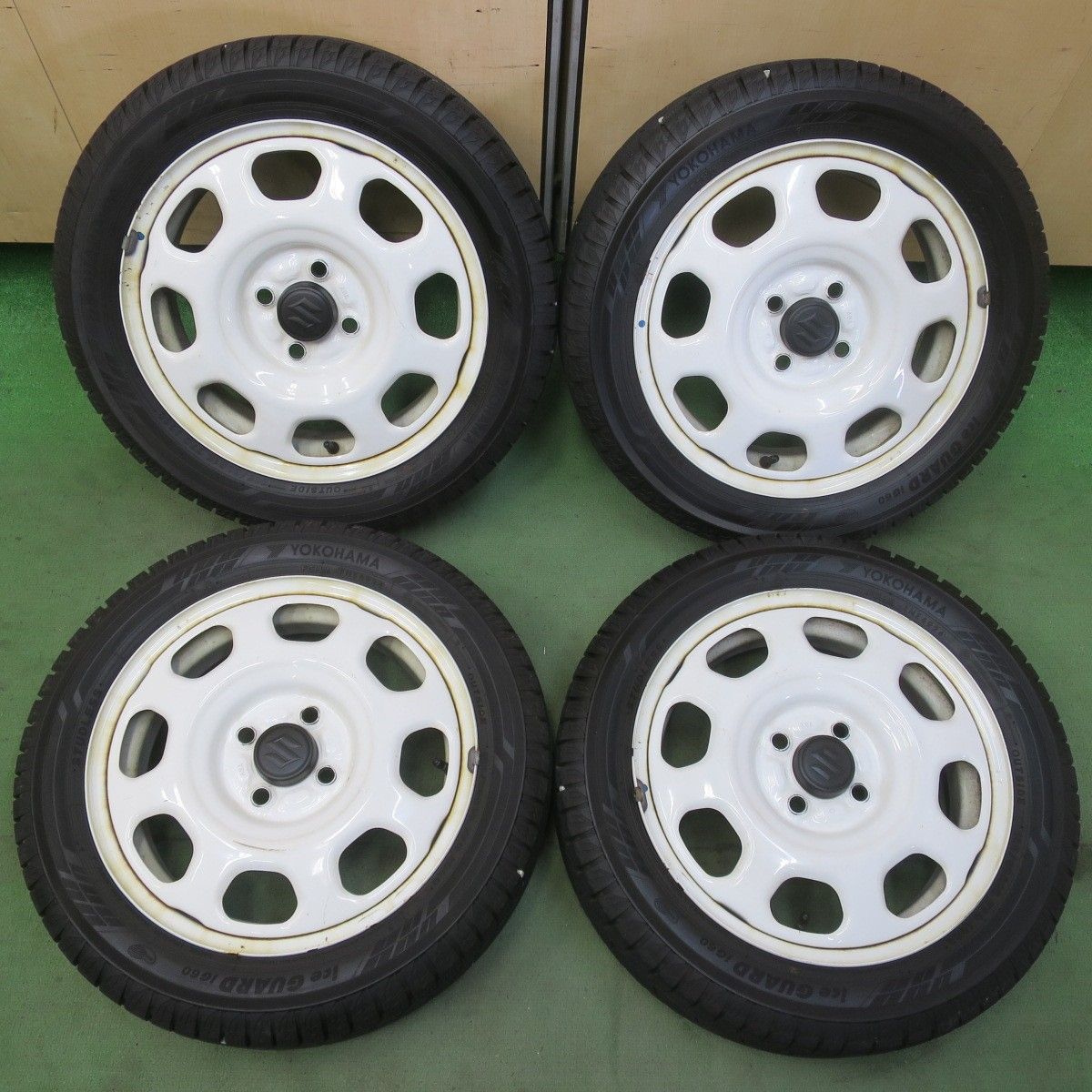 バリ溝！23年！9.5分以上★スズキ 165/60R15 ヨコハマ 15インチ バリ溝！24年！9.5分以上☆スズキ ハスラー 純正 スチール 165/60R15