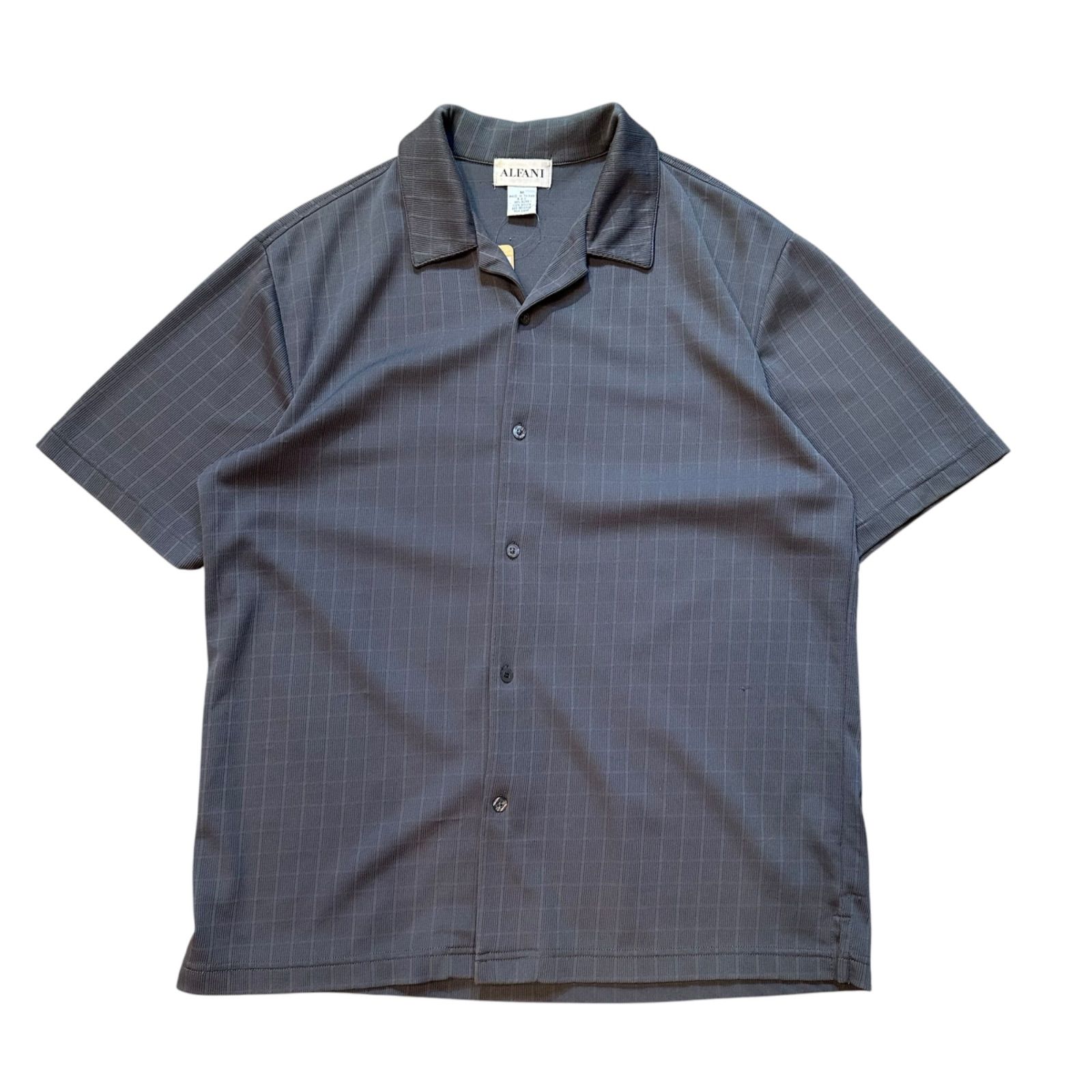 ALFANI charcoal gray Open collar shirt
