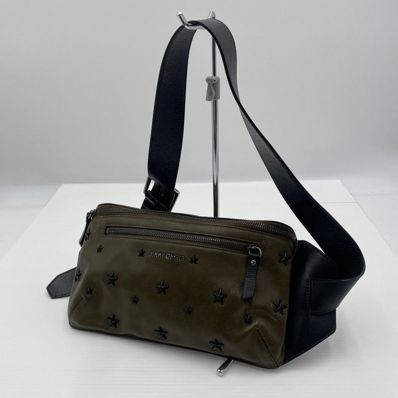 【現状渡し品】 JIMMY CHOO ジミーチュウ OSCAR BODY BAG オスカー ボディバッグ カバン ウエストバッグ 【180-260529-ks-05-tei】