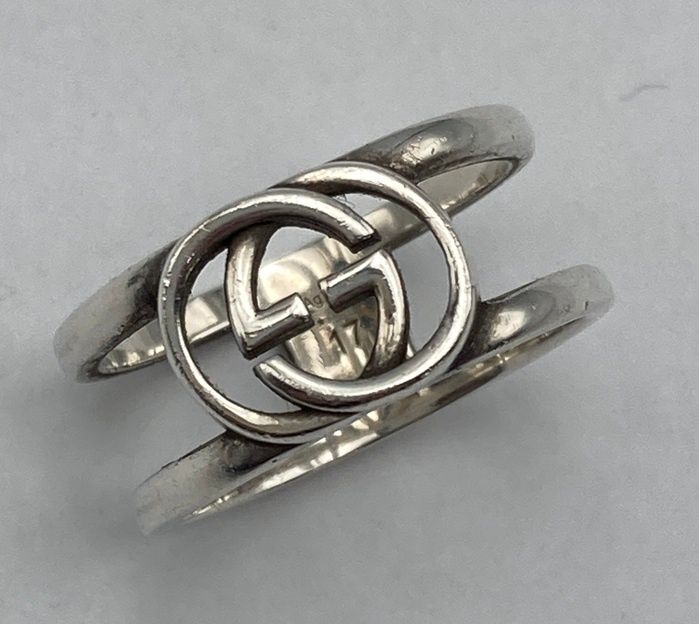 GUCCI グッチ インターロッキングG リング シルバー925 16号 中古 D4