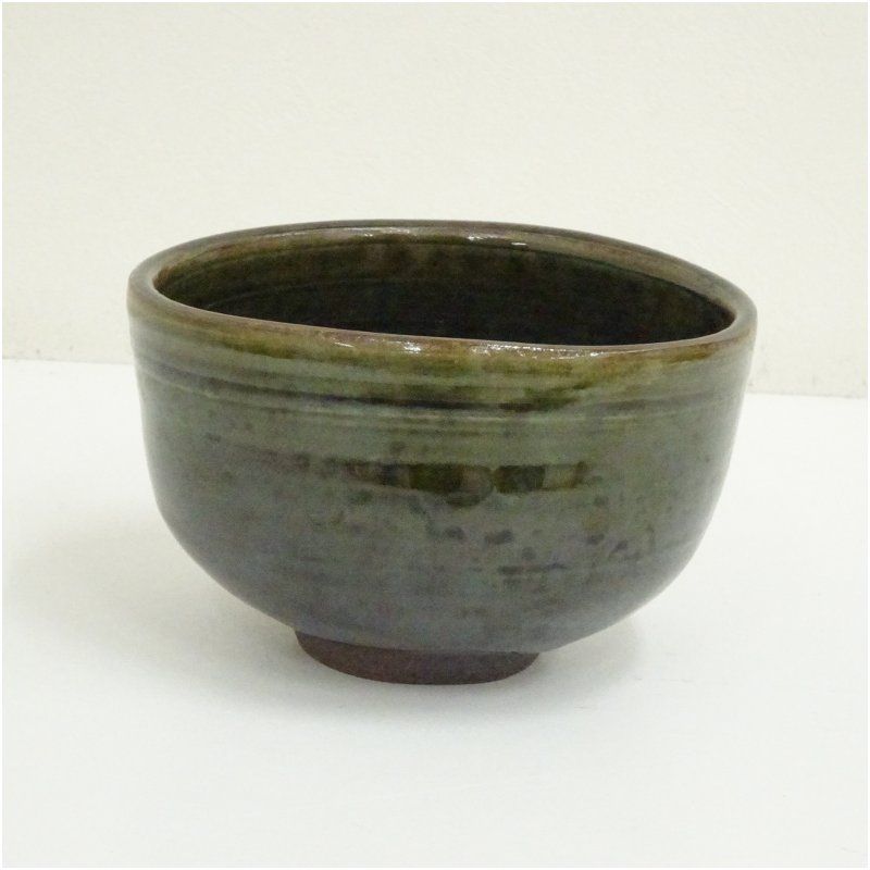 舟山造 織部釉茶碗（共箱） 茶道 抹茶 おしゃれ 抹茶茶碗 抹茶碗 和