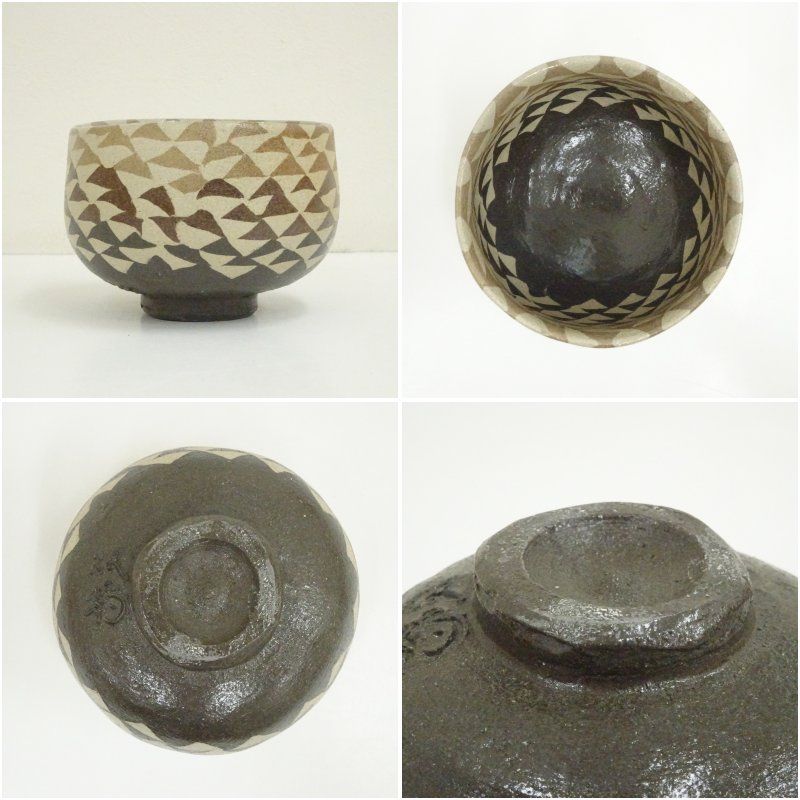 水野教雄作 練込 共箱 抹茶碗 茶道具 水野双鶴造 練込茶碗（共箱） 茶道 抹茶 おしゃれ 抹茶茶碗 抹茶碗 和